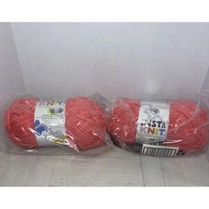 NEW Lion Brand Insta Knit Pink Hot To Trot Bulky 7.9oz 122yd  Woolease Lot Of 2
